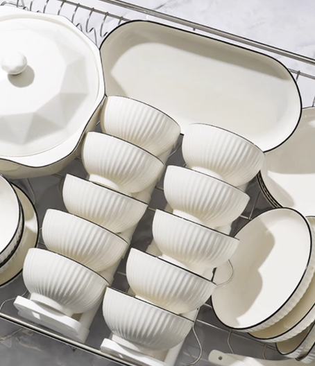 高颜值碗碟套装家用盘子简约碗盘筷组合乔迁2025新款陶瓷餐具套装